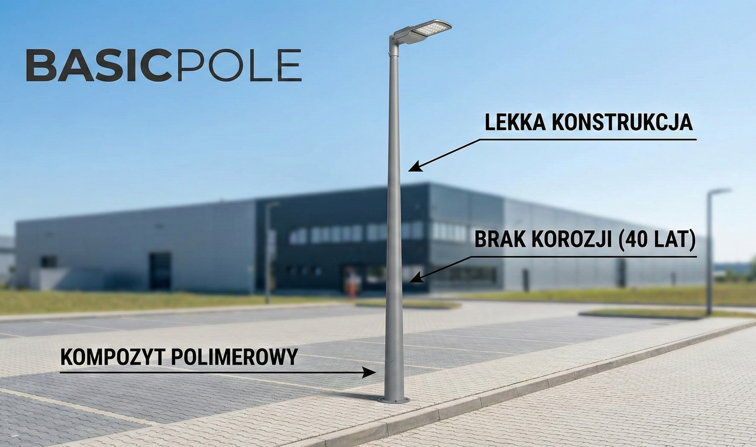 Słup oświetleniowy kompozytowy Basicpole - oświetlenie uliczne